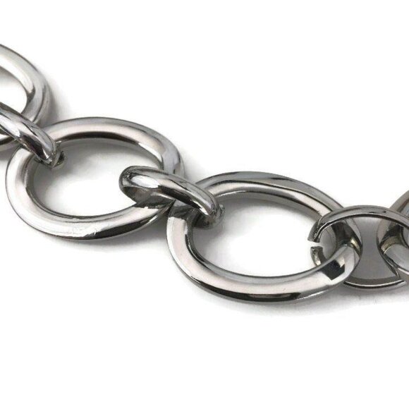 Vintage Silver Tone Collar Link Necklace - Picture 8 of 8